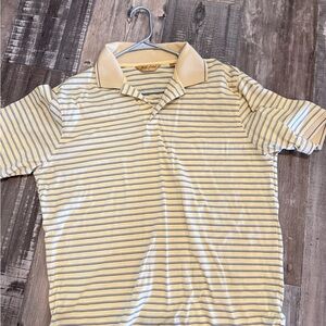 Roundtree & Yorke Yellow Polo with Navy Stripes